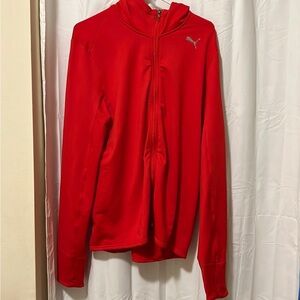 Puma men's zip up red Hoodie / Hooded Sweatshirt - Size M dri-fit